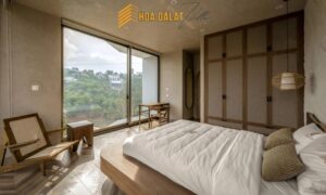 Phòng ngủ phong cách wabi sabi ở villa HDL 02